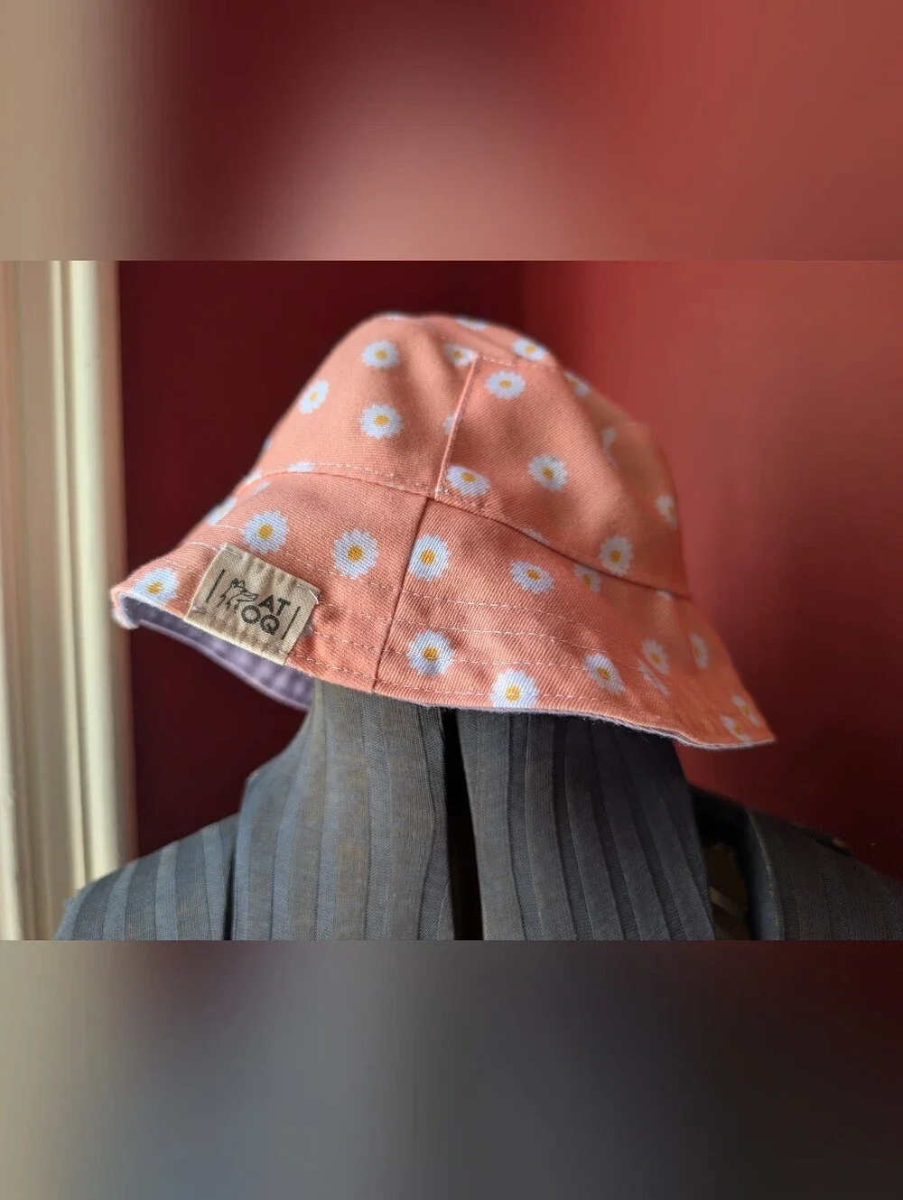 Handmade ATOQ Boutique Reversible UV Protection Children's Bucket Daisy Sun Hat